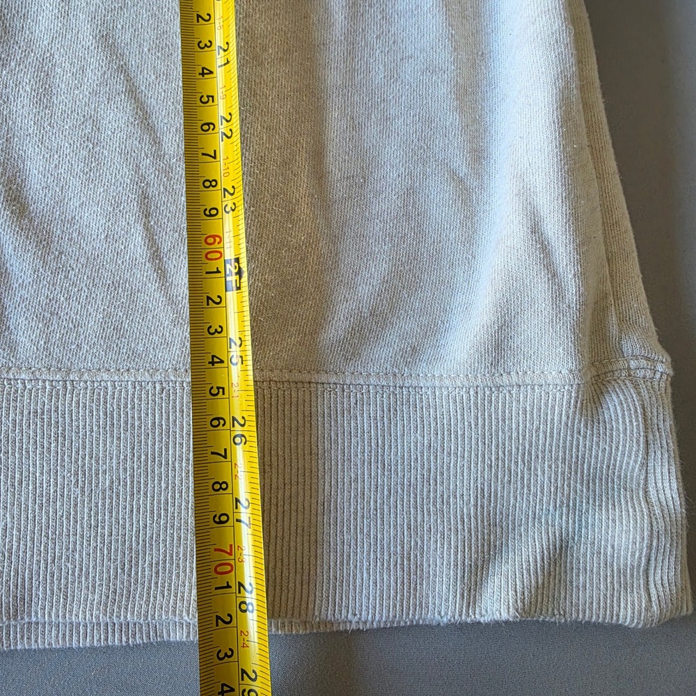 Aerie Womens L/G Cream V Neck Long Sleeve Sweatshirt Casual Top Comfy oversized - Picture 4 of 7